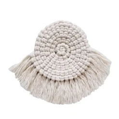 Handgefertigter nordischer Makramee-Untersetzer - Tassentuch-Dekor