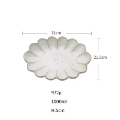 Handgefertigter Retro-Blumen-Keramik-Essteller - Geschirr im Western-Stil