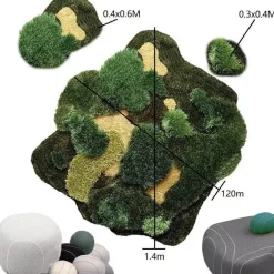 Handgefertigter Waldgras-Teppich – Naturinspirierte Innenmatte