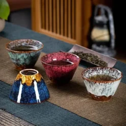 Handgefertigtes Kung-Fu-Teetassen-Set aus Keramik – Trinkgeschirr aus Porzellan