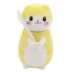 Handgemachte Katzen-Kaffeetasse mit Löffel - Süße Keramiktasse