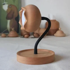 Handgemachtes Glockenblumen-Buchenholz-Nachtlicht - Rustikales Wohndekor