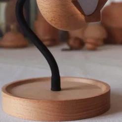 Handgemachtes Glockenblumen-Buchenholz-Nachtlicht - Rustikales Wohndekor