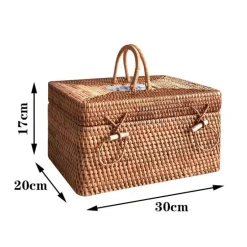 Handgewebte Aufbewahrungsbox aus Rattan – Tee- und Lebensmittelbehälter mit Griff