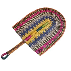 Handgewebte Binsenfächer-Wandkunst – Dekorativer Wohnakzent