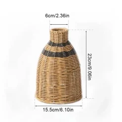 Handgewebte Rattanvase - Boho Home Decor Accessoire