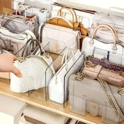 Handtaschenständer aus Acryl – Modernes Geldbörsen-Organizer-Display