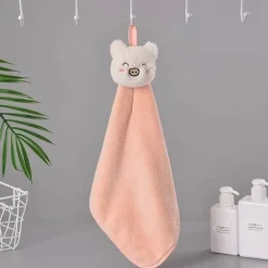 Handtuch mit Cartoon-Kaninchen – weiches, schnell trocknendes und saugfähiges Frottee-Handtuch aus Korallenvlies