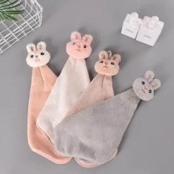 Handtuch mit Cartoon-Kaninchen – weiches, schnell trocknendes und saugfähiges Frottee-Handtuch aus Korallenvlies