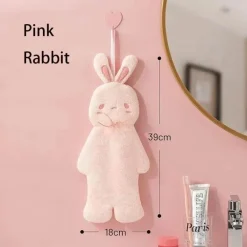 Handtuch mit Cartoon-Kaninchen – dicker, saugfähiger Korallensamt für Badezimmer und Küche