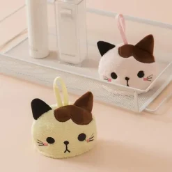 Handtuch mit Cartoon-Katze, weicher, dicker Korallensamt für Küche und Badezimmer