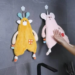 Handtuch mit Cartoon-Tieren – weiches Korallenvlies, hohe Saugfähigkeit, Kinderhandtuch