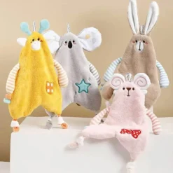 Handtuch mit Cartoon-Tieren – weiches Korallenvlies, hohe Saugfähigkeit, Kinderhandtuch