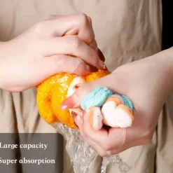 Handtuch mit Cartoon-Tieren – weiches Korallenvlies, hohe Saugfähigkeit, Kinderhandtuch