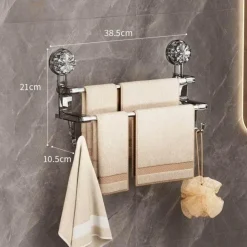 Handtuchhalter mit Saugnapf – Badezimmer-Organizer mit Doppelstange