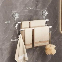 Handtuchhalter mit Saugnapf – Badezimmer-Organizer mit Doppelstange