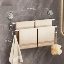 Handtuchhalter mit Saugnapf – Badezimmer-Organizer mit Doppelstange