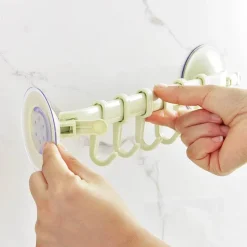 Handtuchhalter mit verstellbarem Haken und doppelter Saugnapfhalterung