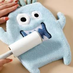 Handtuchset mit Cartoon-Tiermotiv – Korallensamt, 4 Farben