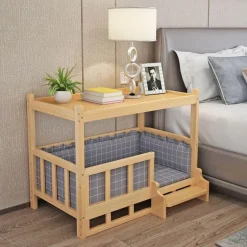 Haustierbett aus Holz – Abnehmbares Tischbett für pelzige Freunde