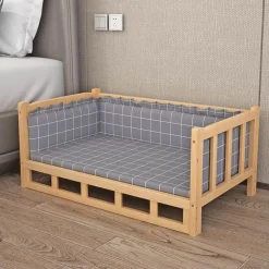 Haustierbett aus Holz – Abnehmbares Tischbett für pelzige Freunde