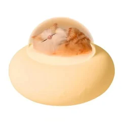 Haustier-Raumschiff-Nachtlicht – Niedliche Silikonlampe für Haustiere