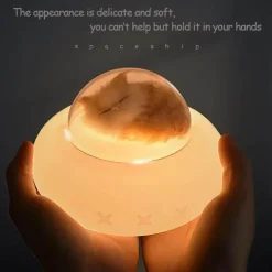 Haustier-Raumschiff-Nachtlicht – Niedliche Silikonlampe für Haustiere