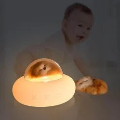 Haustier-Raumschiff-Nachtlicht – Niedliche Silikonlampe für Haustiere