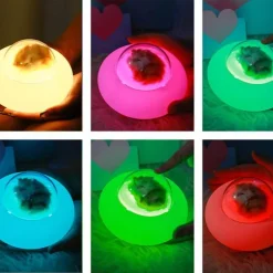 Haustier-Raumschiff-Nachtlicht – Niedliche Silikonlampe für Haustiere