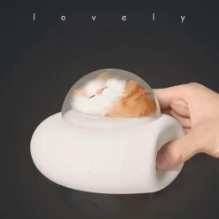 Haustier-Raumschiff-Nachtlicht – Niedliche Silikonlampe für Haustiere