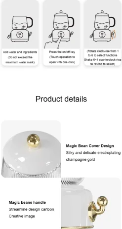 Health Cup Glas Wasserkocher Anti-Dry Schnellkochtopf Health Pot