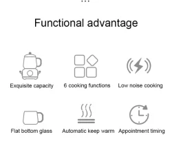 Health Cup Glas Wasserkocher Anti-Dry Schnellkochtopf Health Pot