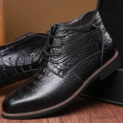 Herren-Winterstiefel – dicker, warmer Lederkomfort