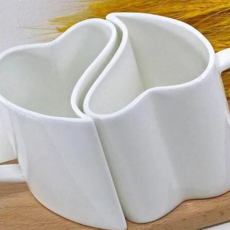 Herzbecher für Paare – Valentinstag-Geschenkset, 2-teilig