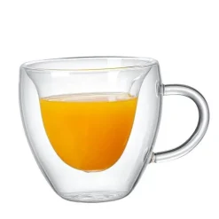 Herzförmiger doppelwandiger Kaffeebecher - Süßes Trinkgeschirr aus Glas