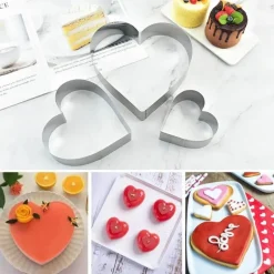 Herzförmiges Mousse-Form-Set – Backwerkzeug aus Edelstahl für Kuchen und Desserts