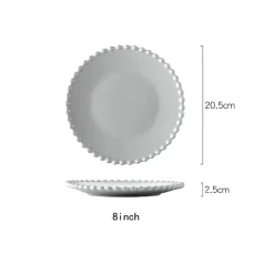 Herzförmiges Perlen-Essteller-Set – Elegantes Porzellangeschirr