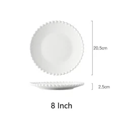 Herzförmiges Perlen-Essteller-Set – Elegantes Porzellangeschirr