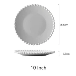 Herzförmiges Perlen-Essteller-Set – Elegantes Porzellangeschirr