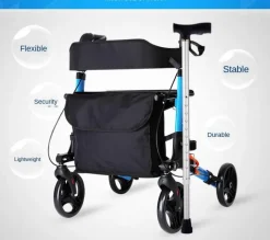 Höhenverstellbarer, faltbarer Gehwagen – Tragbare Mobilitätshilfe für Senioren