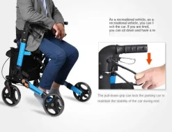 Höhenverstellbarer, faltbarer Gehwagen – Tragbare Mobilitätshilfe für Senioren
