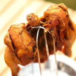 Hähnchenbräter-Set aus Edelstahl – Ständer für BBQ-Grill und Ofen