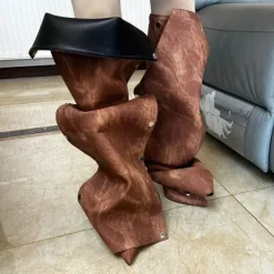High Heel Denim Boots für Damen – Stylische lange Jeansschuhe