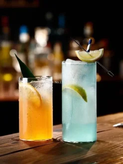 Highball-Becher-Set aus klarem Glas für Cocktails und Getränke