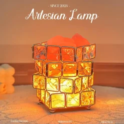 Himalaya-Salzlampe – quadratische Kristallsalzlampe