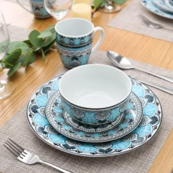 Himalia Elegantes Porzellan-Geschirrset – Stilvolles Geschirr für die gesellige Runde