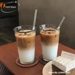 Hitzebeständige Kaffeetasse aus Glas – 350 ml, transparente Teetasse, Hochzeitsgeschenk