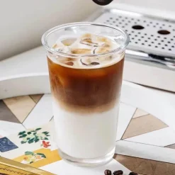 Hitzebeständige Kaffeetasse aus Glas – 350 ml, transparente Teetasse, Hochzeitsgeschenk