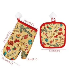 Hitzebeständige Ofenhandschuhe für Weihnachten – Backhandschuhe für die Feiertage