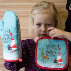 Hitzebeständige Ofenhandschuhe für Weihnachten – Backhandschuhe für die Feiertage